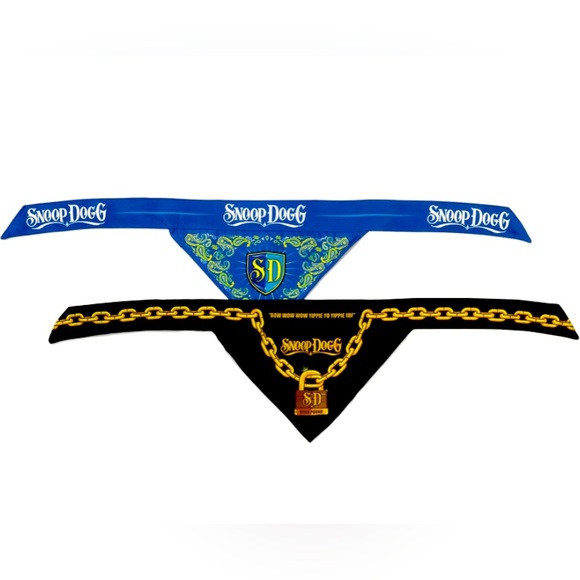 NWT Snoop Doggie Doggs Bandana Set of 2, Adjustable Ties - Size Large - Picture 5 of 8